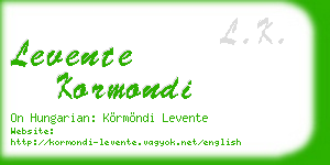 levente kormondi business card
